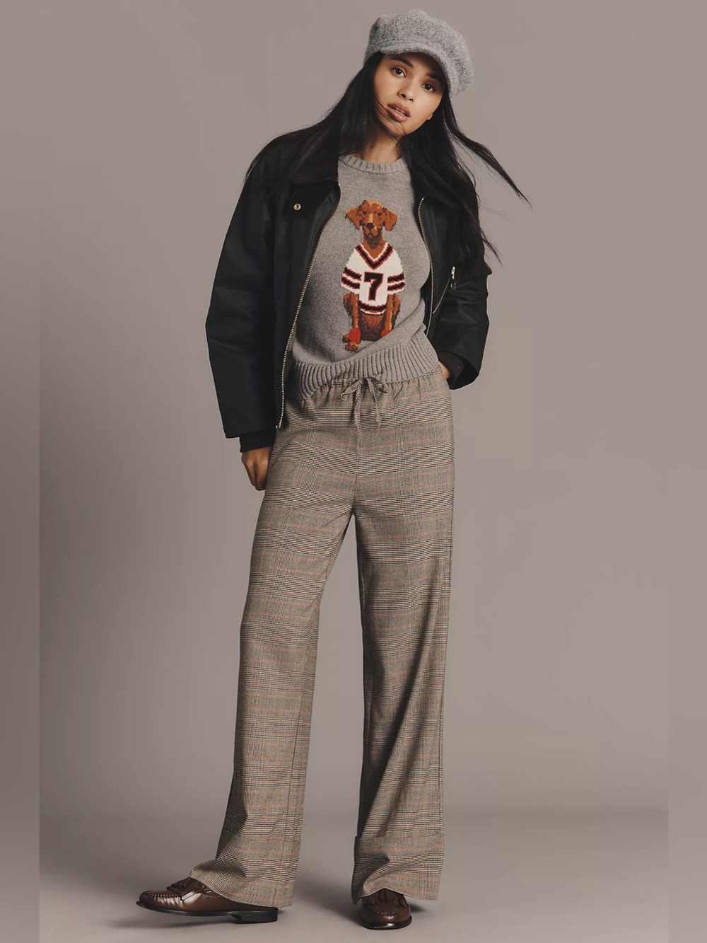 Anthropology x Steve Madden Idra Relaxed Plaid Tie-Waist Pants Size M